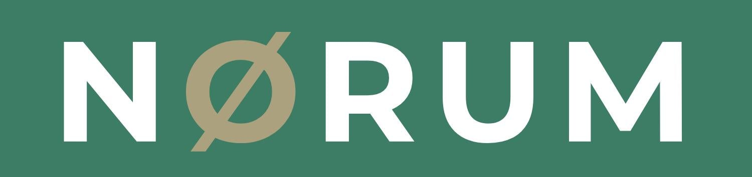Minimalist logo with bold white letters and stylized gold Ø on green background